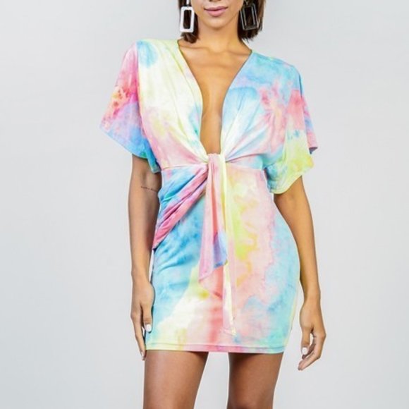 LAST CALL!!! 🚨 Pastel Tie-Dye Mini Dress - NWT - Picture 2 of 6